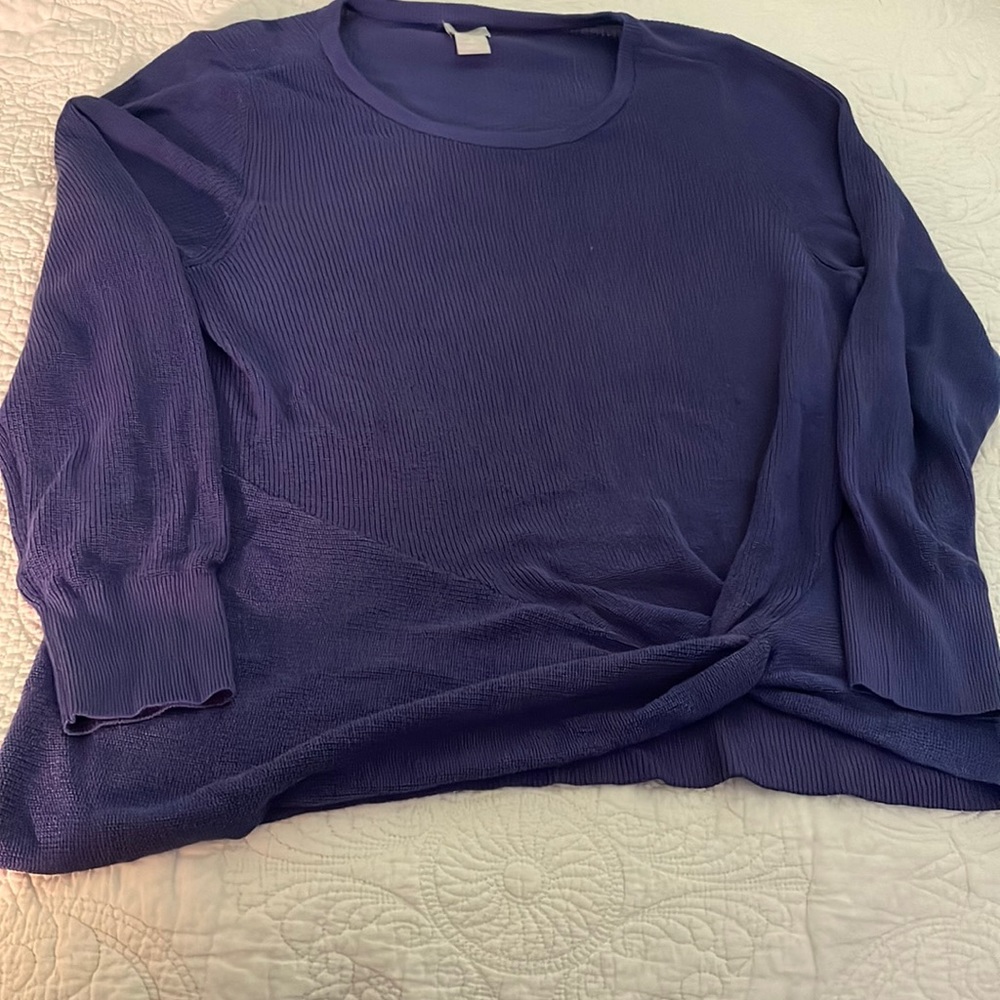 Blue/purple Chico’s Knotted Sweater